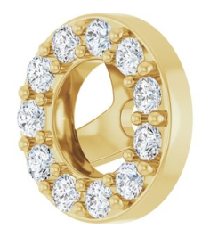 88306 Set 14K Yellow 3 Mm Pair Polished 16 Ctw Natural Diamond Halo-Style Earring Jackets