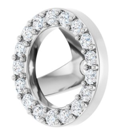 88306 Set 14K White 5.5 Mm Pair Polished 15 Ctw Natural Diamond Halo-Style Earring Jackets