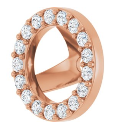 88306 Set 14K Rose 5.5 Mm Pair Polished 15 Ctw Natural Diamond Halo-Style Earring Jackets