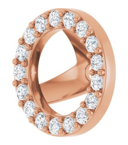 88306 Set 14K Rose 5.5 Mm Pair Polished 15 Ctw Natural Diamond Halo-Style Earring Jackets
