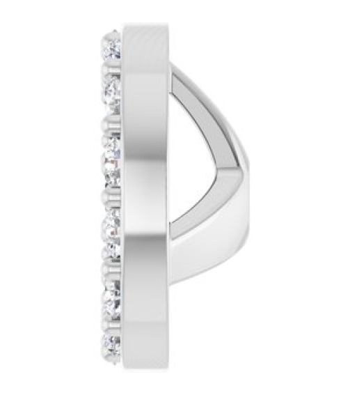 88306 Set 14K White 4 Mm Pair Polished 16 Ctw Natural Diamond Halo-Style Earring Jackets