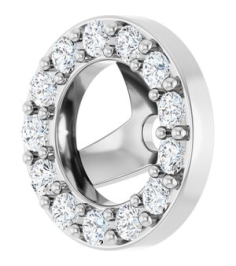 88306 Set 14K White 4 Mm Pair Polished 16 Ctw Natural Diamond Halo-Style Earring Jackets