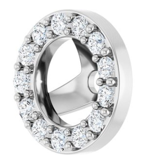 88306 Set 14K White 4 Mm Pair Polished 16 Ctw Natural Diamond Halo-Style Earring Jackets