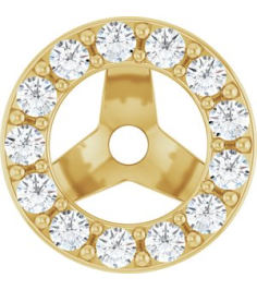 88306 Set 14K Yellow 4 Mm Pair Polished 16 Ctw Natural Diamond Halo-Style Earring Jackets
