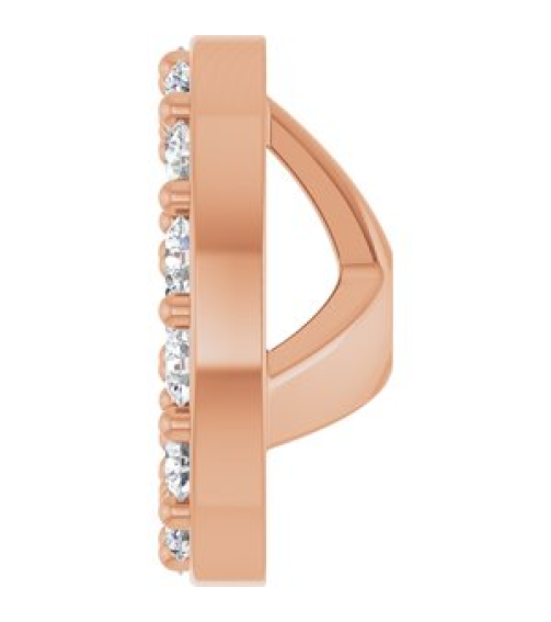 88306 Set 14K Rose 4 Mm Pair Polished 16 Ctw Natural Diamond Halo-Style Earring Jackets