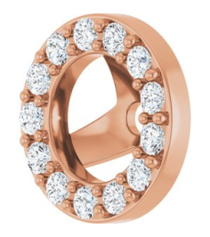 88306 Set 14K Rose 4 Mm Pair Polished 16 Ctw Natural Diamond Halo-Style Earring Jackets