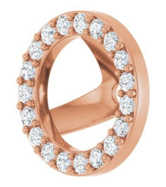 88306 Set 14K Rose 6 Mm Pair Polished 14 Ctw Natural Diamond Halo-Style Earring Jackets