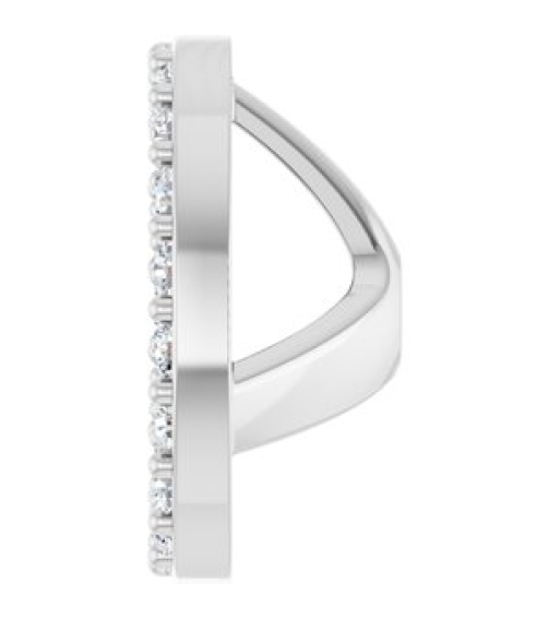 88306 Set Sterling Silver 6 Mm Pair Polished 14 Ctw Natural Diamond Halo-Style Earring Jackets