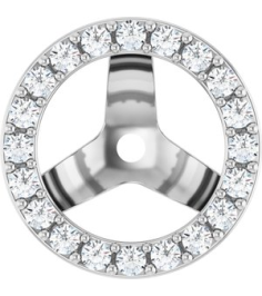 88306 Set 14K White 6.5 Mm Pair Polished 14 Ctw Natural Diamond Halo-Style Earring Jackets