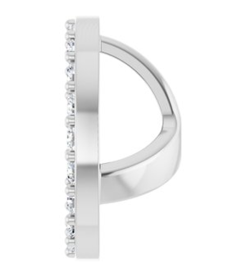 88306 Set 14K White 6.5 Mm Pair Polished 14 Ctw Natural Diamond Halo-Style Earring Jackets