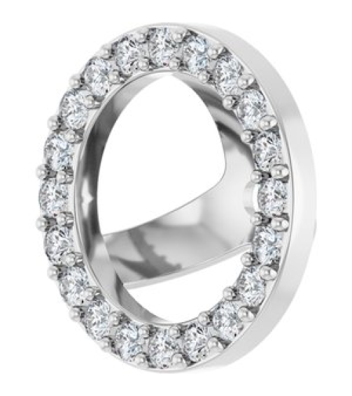 88306 Set 14K White 6.5 Mm Pair Polished 14 Ctw Natural Diamond Halo-Style Earring Jackets