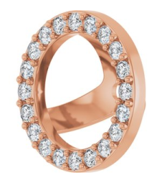 88306 Set 14K Rose 6.5 Mm Pair Polished 14 Ctw Natural Diamond Halo-Style Earring Jackets