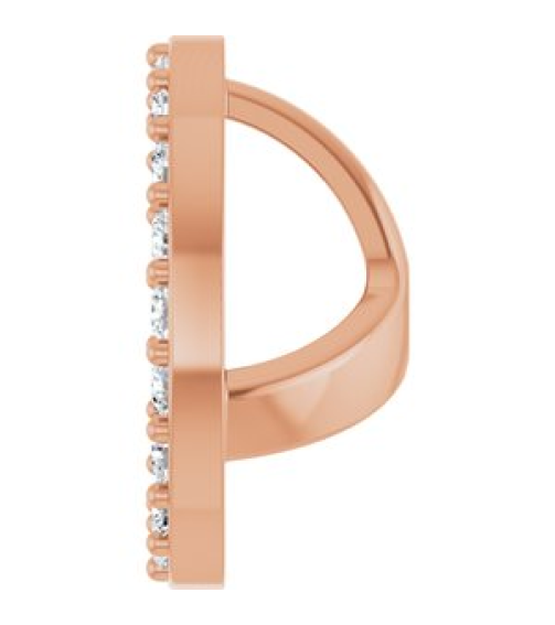 88306 Set 14K Rose 6.5 Mm Pair Polished 14 Ctw Natural Diamond Halo-Style Earring Jackets