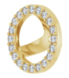 88306 Set 14K Yellow 6.5 Mm Pair Polished 14 Ctw Natural Diamond Halo-Style Earring Jackets