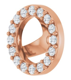 88306 Set 14K Rose 5 Mm Pair Polished 15 Ctw Natural Diamond Halo-Style Earring Jackets