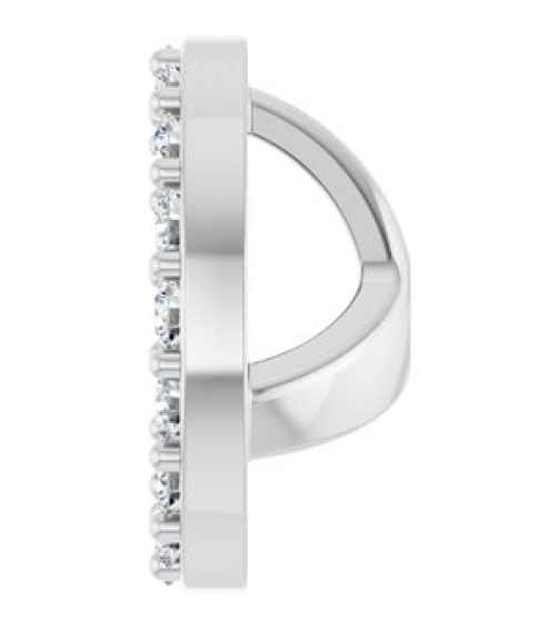 88306 Set 14K White 5 Mm Pair Polished 15 Ctw Natural Diamond Halo-Style Earring Jackets