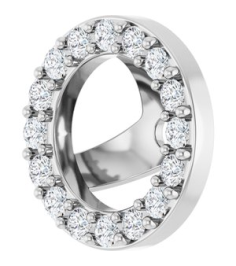 88306 Set 14K White 5 Mm Pair Polished 15 Ctw Natural Diamond Halo-Style Earring Jackets