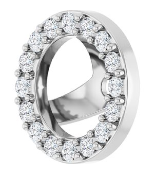88306 Set 14K White 5 Mm Pair Polished 15 Ctw Natural Diamond Halo-Style Earring Jackets