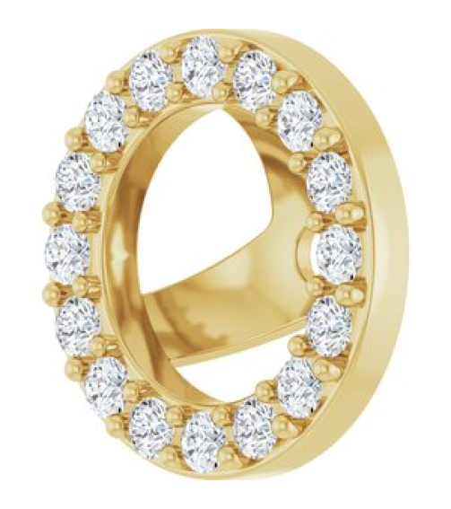 88306 Set 14K Yellow 5 Mm Pair Polished 15 Ctw Natural Diamond Halo-Style Earring Jackets