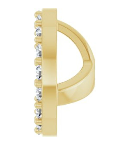 88306 Set 14K Yellow 5 Mm Pair Polished 15 Ctw Natural Diamond Halo-Style Earring Jackets