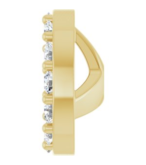 88306 Set 14K Yellow 3.5 Mm Pair Polished 16 Ctw Natural Diamond Halo-Style Earring Jackets