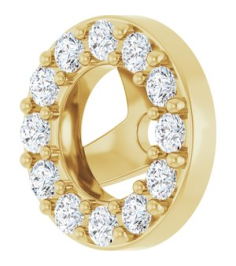 88306 Set 14K Yellow 3.5 Mm Pair Polished 16 Ctw Natural Diamond Halo-Style Earring Jackets