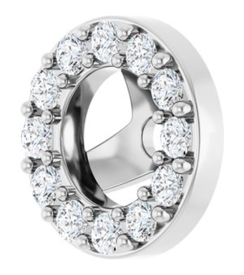 88306 Set 14K White 3.5 Mm Pair Polished 16 Ctw Natural Diamond Halo-Style Earring Jackets