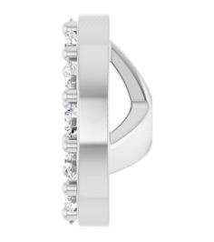88306 Set 14K White 3.5 Mm Pair Polished 16 Ctw Natural Diamond Halo-Style Earring Jackets