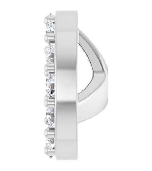 88306 Set 14K White 3.5 Mm Pair Polished 16 Ctw Natural Diamond Halo-Style Earring Jackets