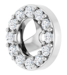 88306 Set Platinum 3.5 Mm Pair Polished 16 Ctw Natural Diamond Halo-Style Earring Jackets