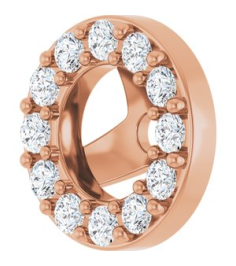 88306 Set 14K Rose 3.5 Mm Pair Polished 16 Ctw Natural Diamond Halo-Style Earring Jackets