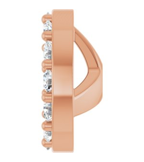 88306 Set 14K Rose 3.5 Mm Pair Polished 16 Ctw Natural Diamond Halo-Style Earring Jackets