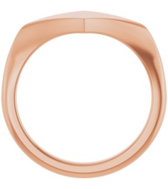 57799 14K Rose Geometric 7.6 X 15.5 Mm Brush Polished Geometric Signet Ring
