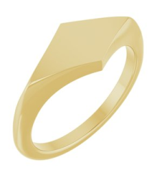 57799 14K Yellow Geometric 7.6 X 15.5 Mm Brush Polished Geometric Signet Ring
