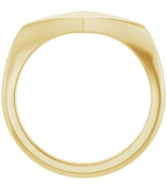 57799 14K Yellow Geometric 7.6 X 15.5 Mm Brush Polished Geometric Signet Ring