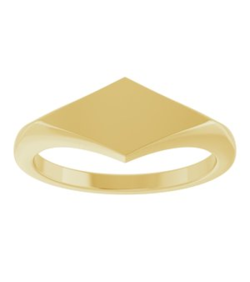 57799 14K Yellow Geometric 7.6 X 15.5 Mm Brush Polished Geometric Signet Ring