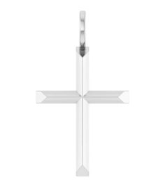 R50005 Pendant Platinum 23 X 13 Mm Polished Knife Edge Cross Pendant