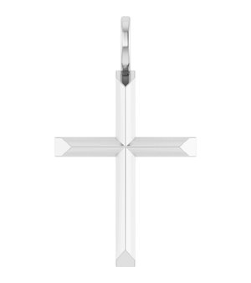 R50005 Pendant Platinum 23 X 13 Mm Polished Knife Edge Cross Pendant