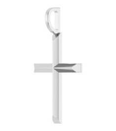 R50005 Pendant Platinum 23 X 13 Mm Polished Knife Edge Cross Pendant
