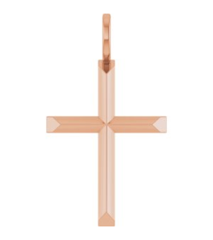 R50005 Pendant 14K Rose 23 X 13 Mm Polished Knife Edge Cross Pendant