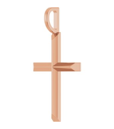 R50005 Pendant 14K Rose 23 X 13 Mm Polished Knife Edge Cross Pendant