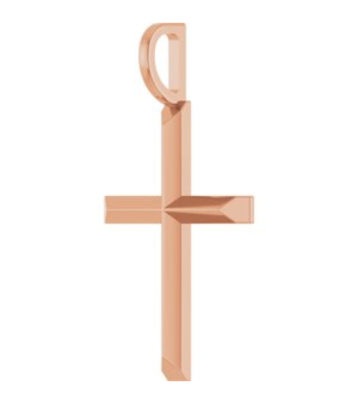 R50005 Pendant 14K Rose 23 X 13 Mm Polished Knife Edge Cross Pendant