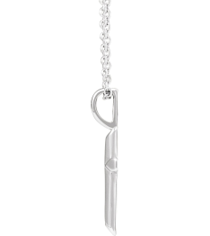 R50005 Necklace Sterling Silver 23 X 13 Mm 16-18 In Polished Knife Edge Cross Necklace