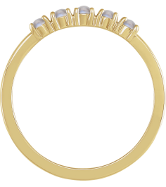 72176 Ring Set 14K Yellow Natural Rainbow Moonstone Round 2 Mm Polished Natural Rainbow Moonstone Cabochon Stackable Ring