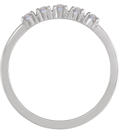 72176 Ring Set Sterling Silver Natural Rainbow Moonstone Round 2 Mm Polished Natural Rainbow Moonstone Cabochon Stackable Ring