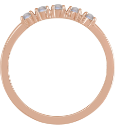 72176 Ring Set 14K Rose Natural Rainbow Moonstone Round 2 Mm Polished Natural Rainbow Moonstone Cabochon Stackable Ring