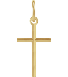 R16031 Pendant 14K Yellow 13 X 8.5 Mm Polished Cross Pendant