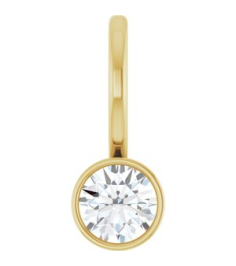 88105 Pendant Set 14K Yellow Round Natural Diamond 4Mm 15 Ct I1, G-H Polished 15 Ct Natural Diamond Solitaire Bezel-Set Charm Pendant