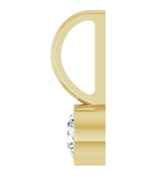 88105 Pendant Set 14K Yellow Round Natural Diamond 4Mm 15 Ct I1, G-H Polished 15 Ct Natural Diamond Solitaire Bezel-Set Charm Pendant