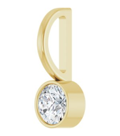 88105 Pendant Set 14K Yellow Round Natural Diamond 4Mm 15 Ct I1, G-H Polished 15 Ct Natural Diamond Solitaire Bezel-Set Charm Pendant